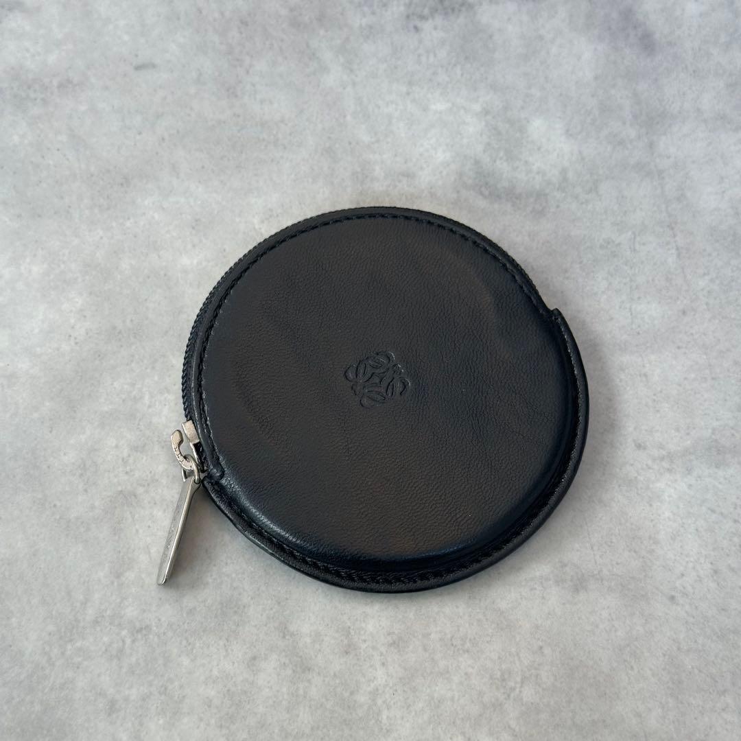 LOEWE アナグラム　ラウンド　ケース　本革レザー　黒