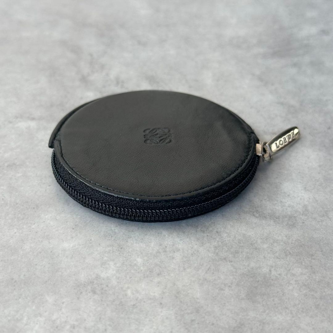 LOEWE アナグラム　ラウンド　ケース　本革レザー　黒