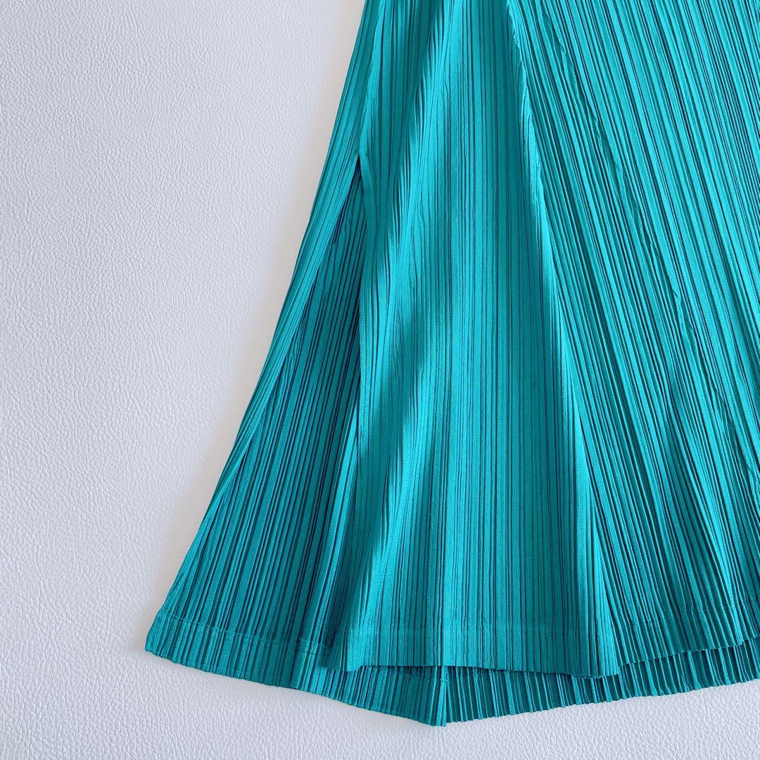 極美品✨近年✨プリーツプリーズ　トップス　チュニック　グリーン　サイズ3 緑