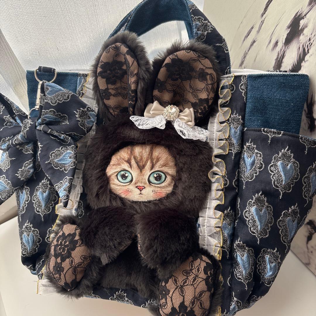 あ*き様 コヤンイサムチョン　ブラックファー×レース　 バック ハンドメイド