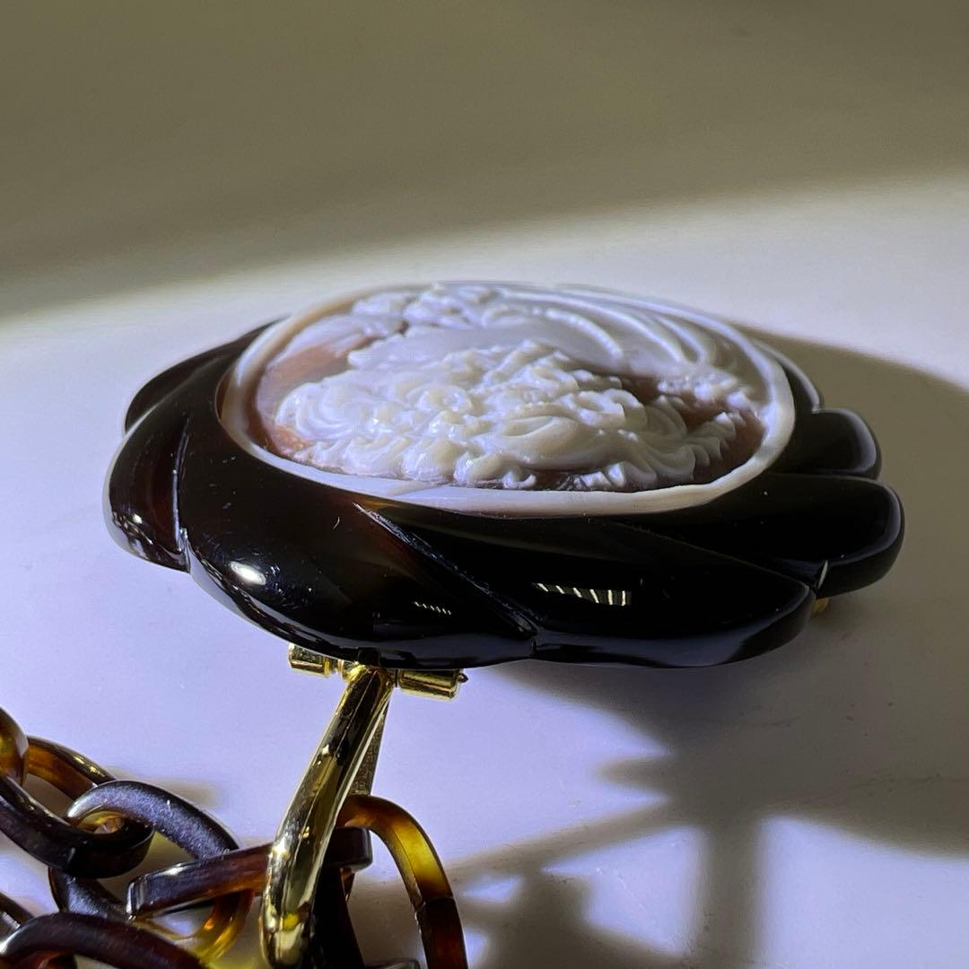 専用本鼈甲　シェルカメオチェーンネックレス　20g 東Y8-0114☆2Fトヒチ