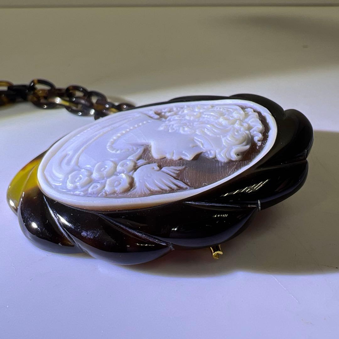 専用本鼈甲　シェルカメオチェーンネックレス　20g 東Y8-0114☆2Fトヒチ