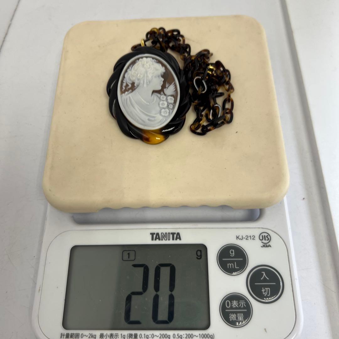専用本鼈甲　シェルカメオチェーンネックレス　20g 東Y8-0114☆2Fトヒチ