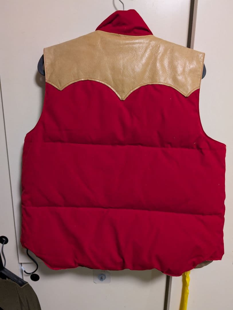 Sugar Cane ダウンベスト M 赤/ベージュ