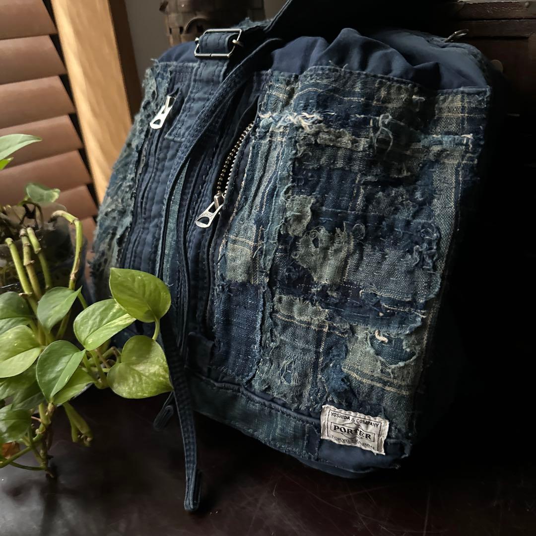 f*n様 ポーターをリメイク/藍染／襤褸