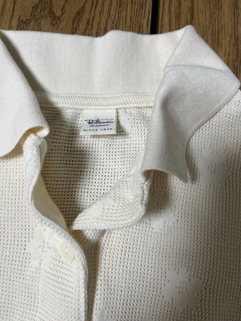 Ron Hermanロンハーマン フラワーワッフルポロシャツ XS(M相当)