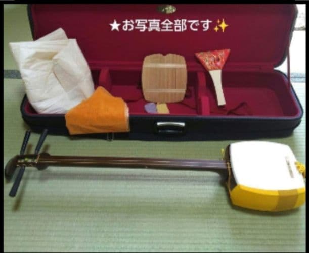 ✨ 美品 ★三味線 & ケース付 【短棹寄り】