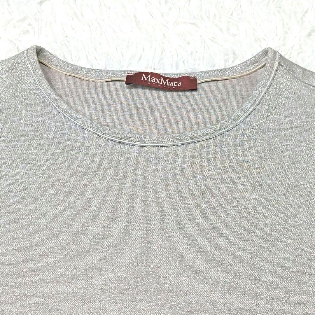 MaxMara studio チュニック ワンピース ロンT　シルバー　ラメ