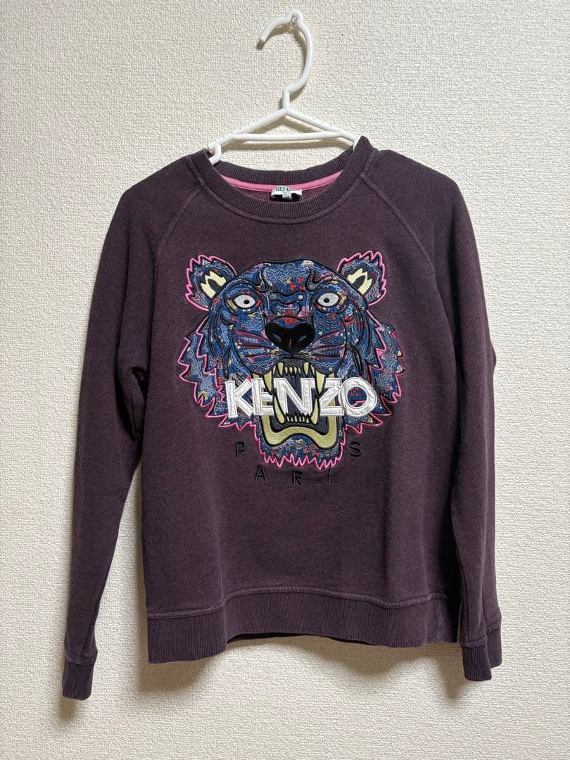 KENZO 虎刺繍 トレーナー ダークパープル