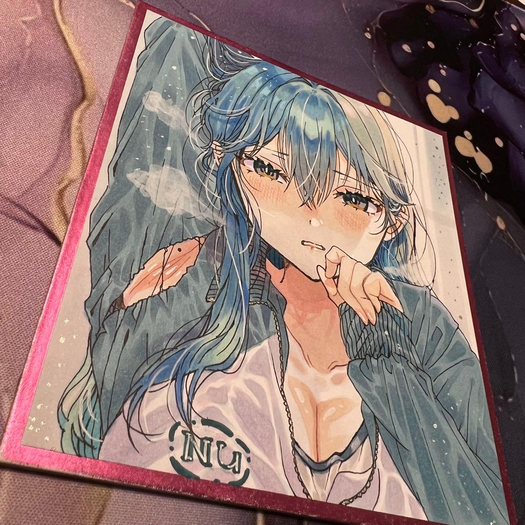 わ*か様 手描きイラスト オリジナルイラスト コピックイラスト 色紙 アナログイ