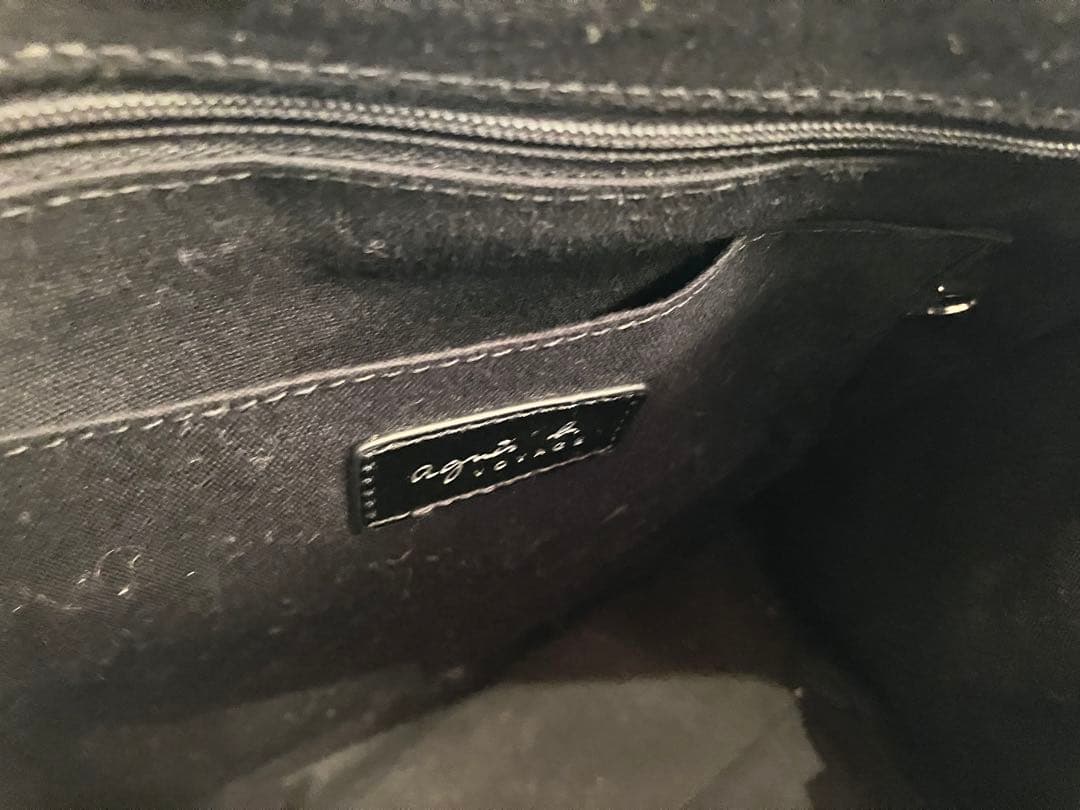 agnès b. アニエスべー レザートートバッグ　ブラックA 4 ・ＰＣ