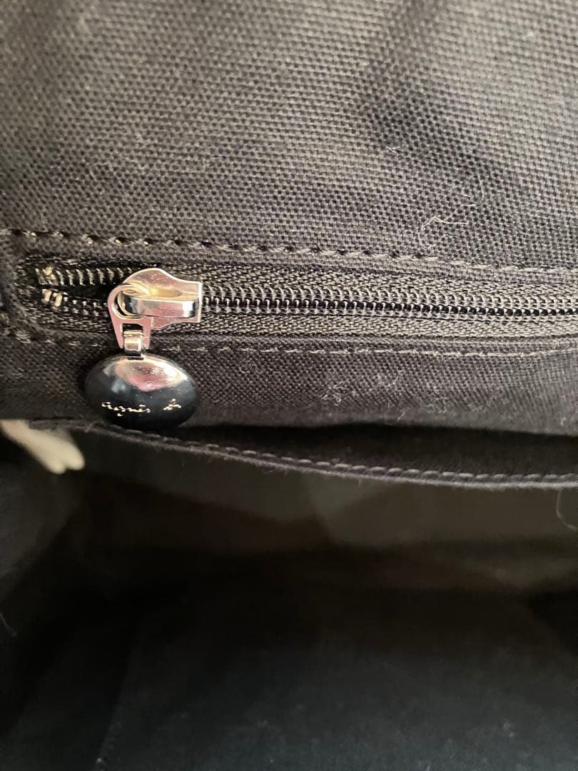 agnès b. アニエスべー レザートートバッグ　ブラックA 4 ・ＰＣ