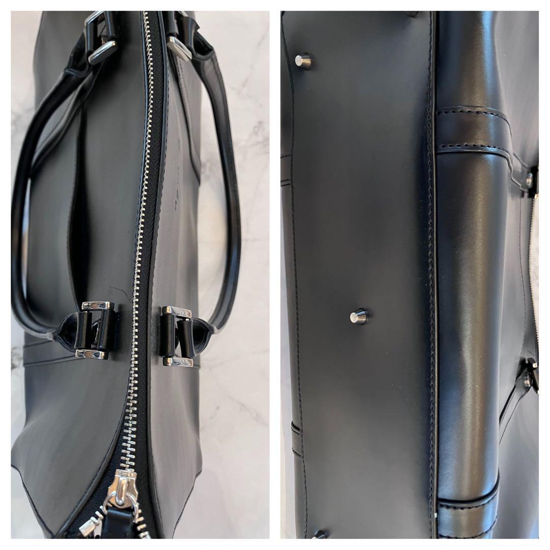 agnès b. アニエスべー レザートートバッグ　ブラックA 4 ・ＰＣ