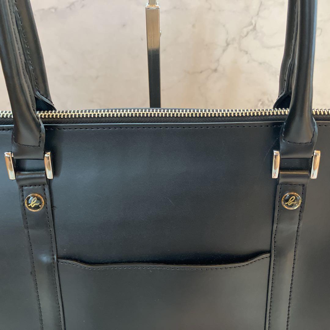 agnès b. アニエスべー レザートートバッグ　ブラックA 4 ・ＰＣ