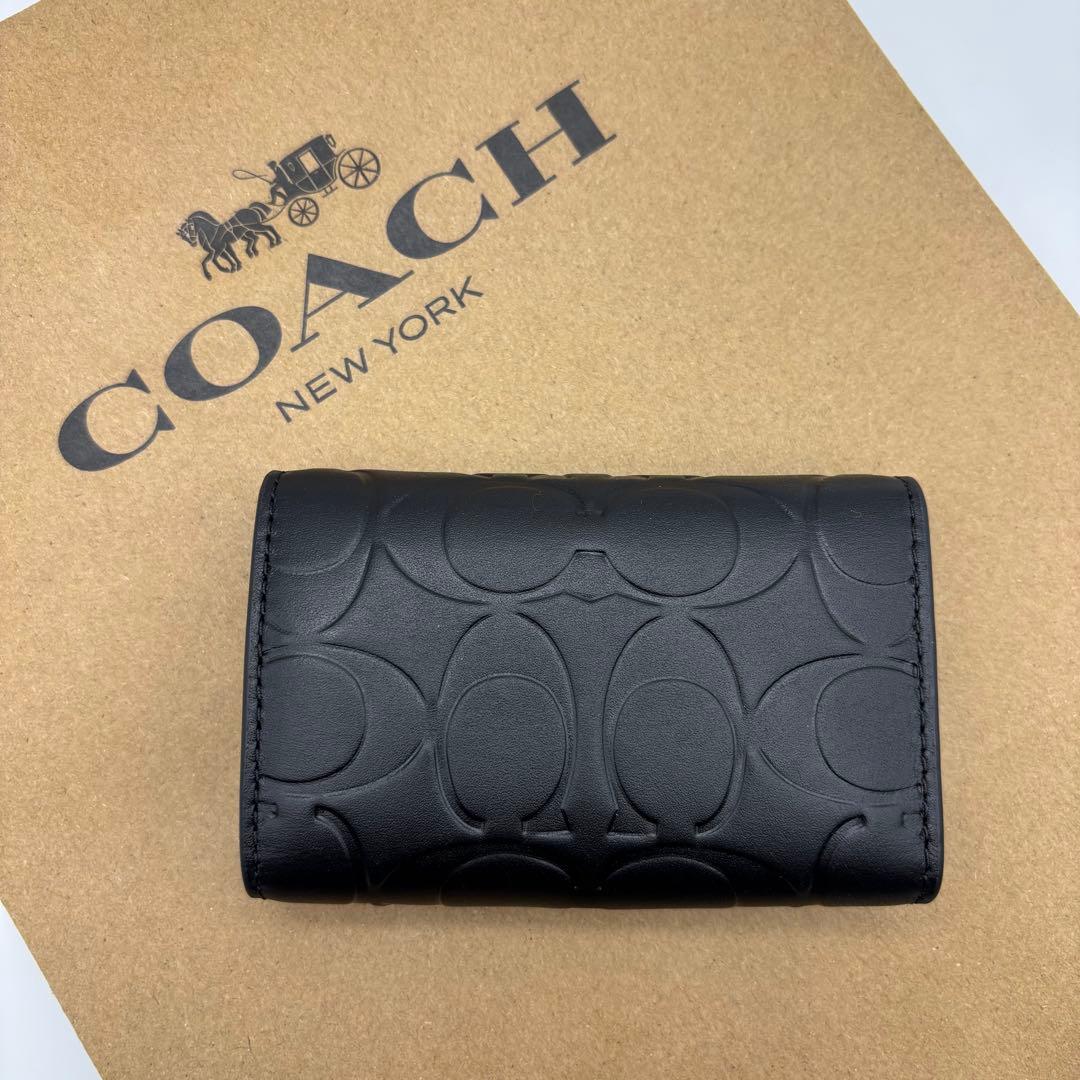 【COACH☆新品】ファイブ リング キー ケース・シグネチャー レザー