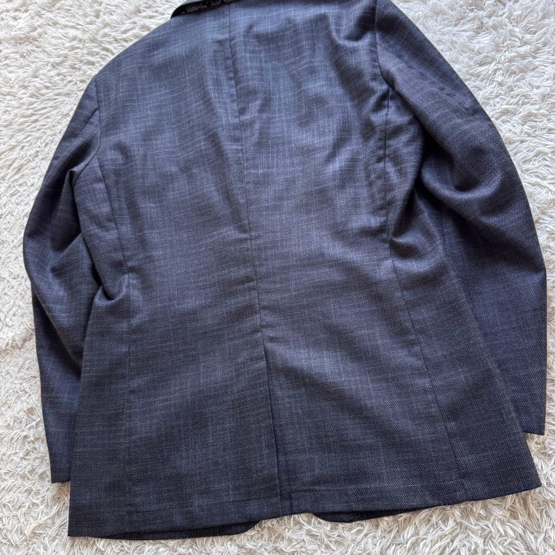 極美品　メンズビギ　テーラードジャケット　ペイズリー　ブルー　アンコン　LL