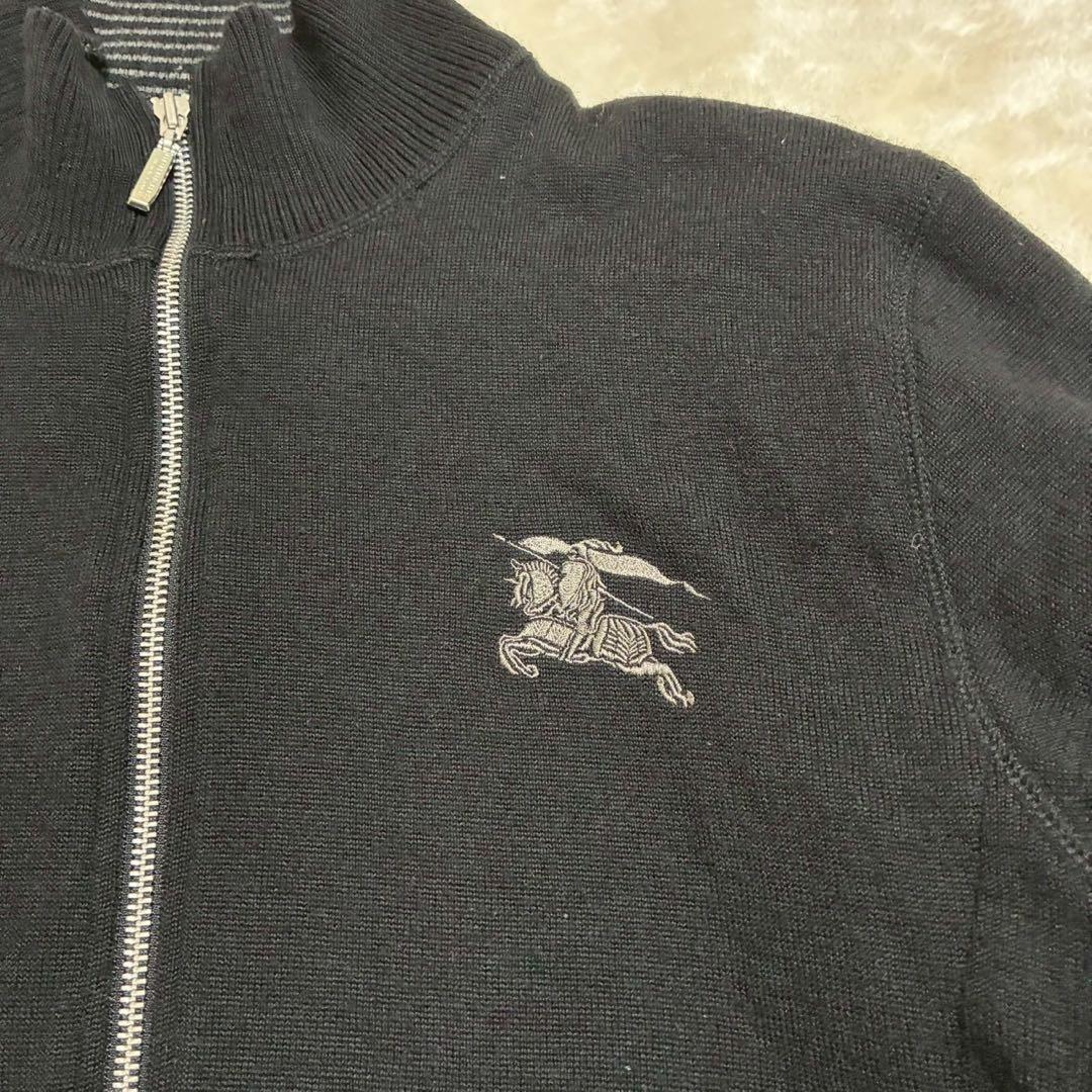 BURBERRY BLACK LABEL ドライバーズニット　ジャケット　黒　3