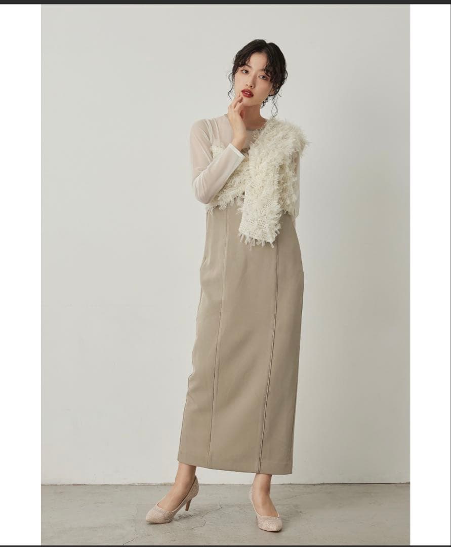 【2/14まで値下げ】アンドレスド niana　オケージョンドレス　ベージュ　S