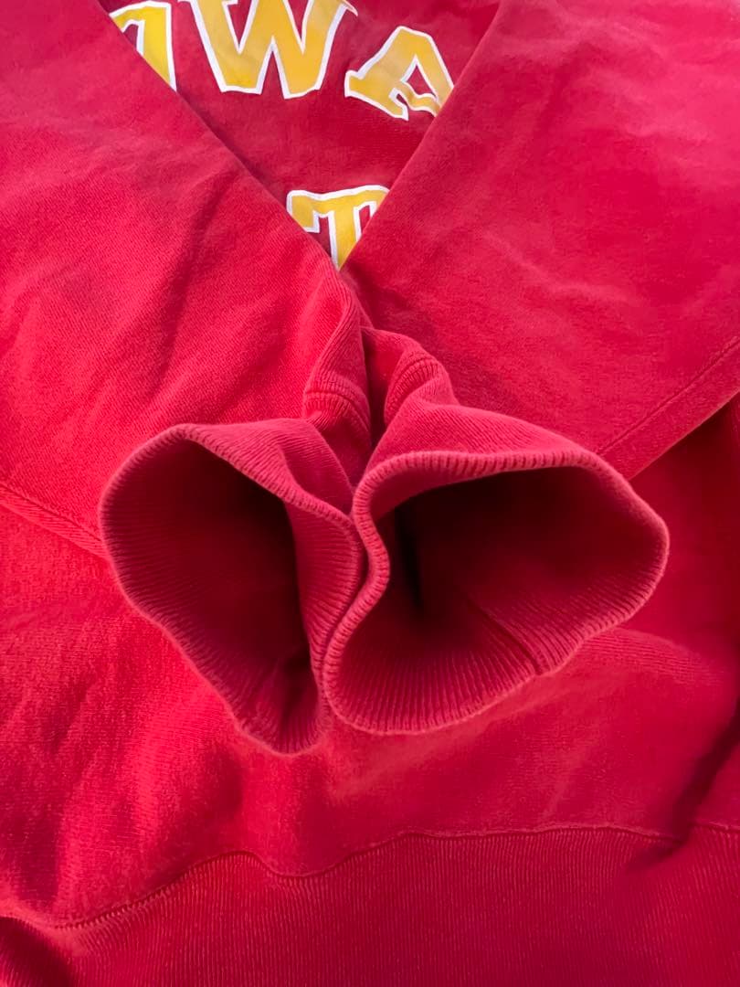 古着90年代USA製チャンピオンリバースウィーブアイオワ大学2段プリント好配色