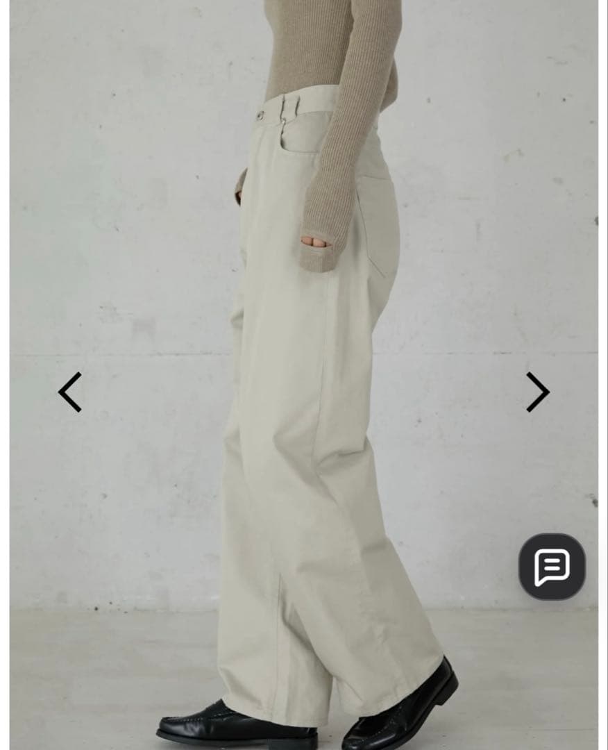 パンツ high waist straight twill pants