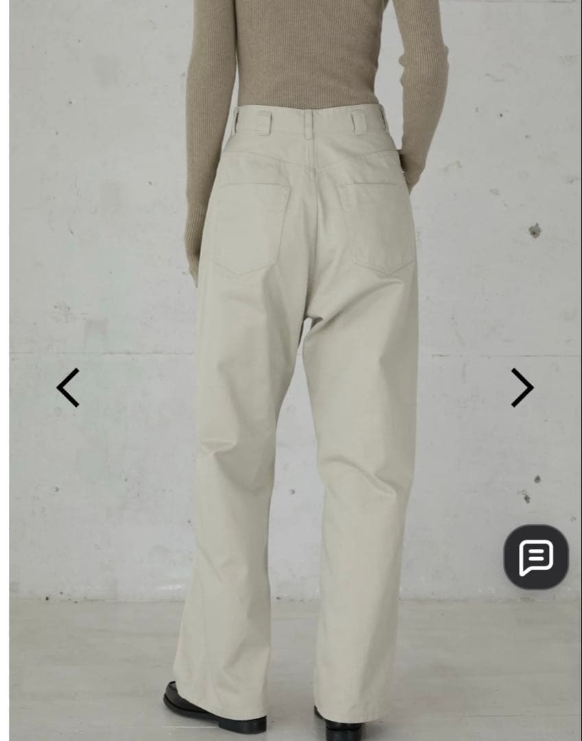 パンツ high waist straight twill pants