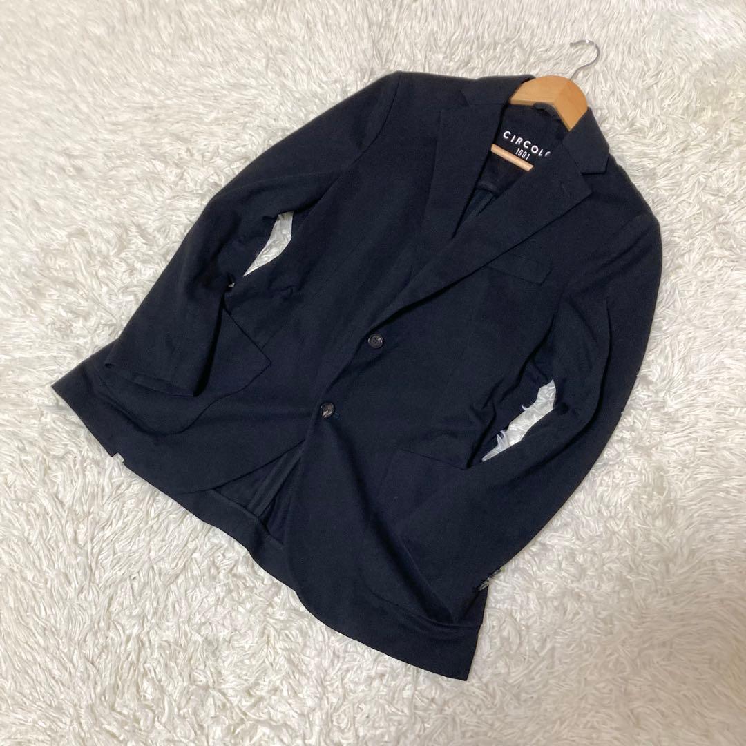 CIRCOLO1901 鹿の子 ジャージジャケット 伸縮性　現行　黒　48