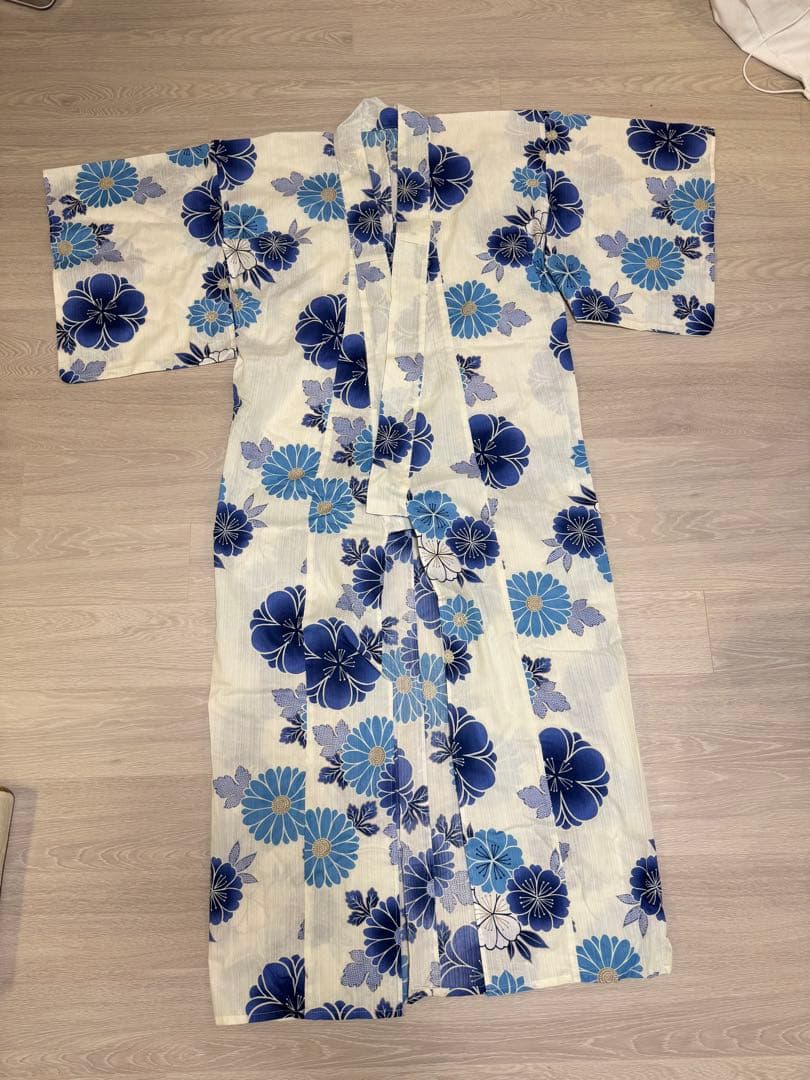 【本日(7/20)19時まで】花柄 浴衣・帯・下駄セット レディース