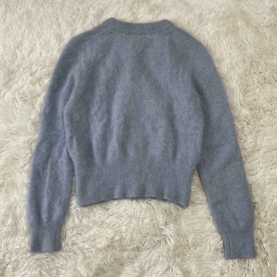 マルティニーク フォックス カシミヤ カーディガン ライトブルー レディース