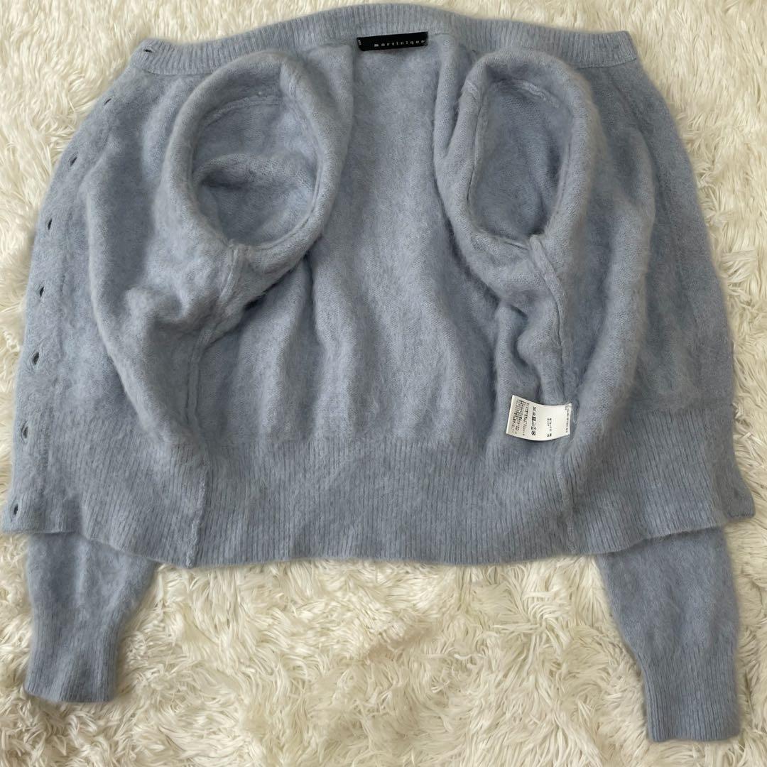 マルティニーク フォックス カシミヤ カーディガン ライトブルー レディース