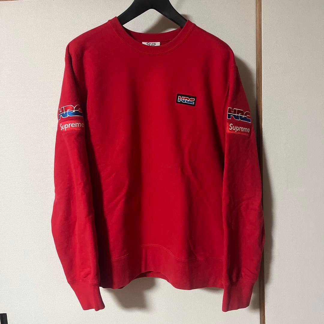 完売品 赤L HONDA Fox Racing Crewneck