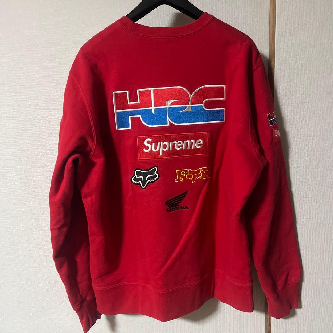 完売品 赤L HONDA Fox Racing Crewneck