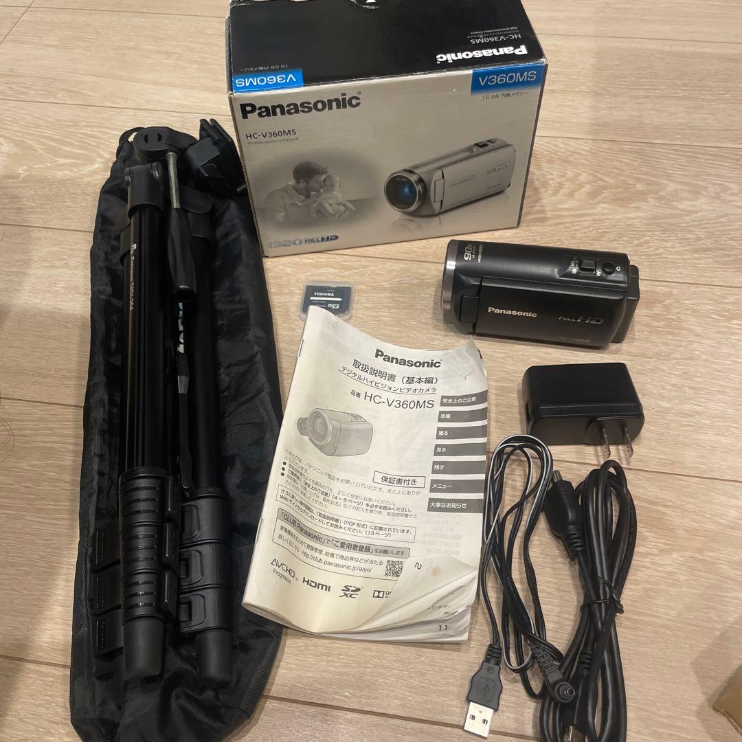 値下げ Panasonic HC-V360MS ビデオカメラ 三脚