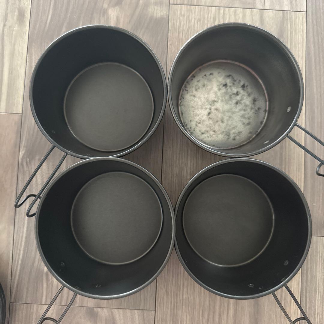 INOUT アウトドア シェラカップ 4個セット ブラック ケース kozara