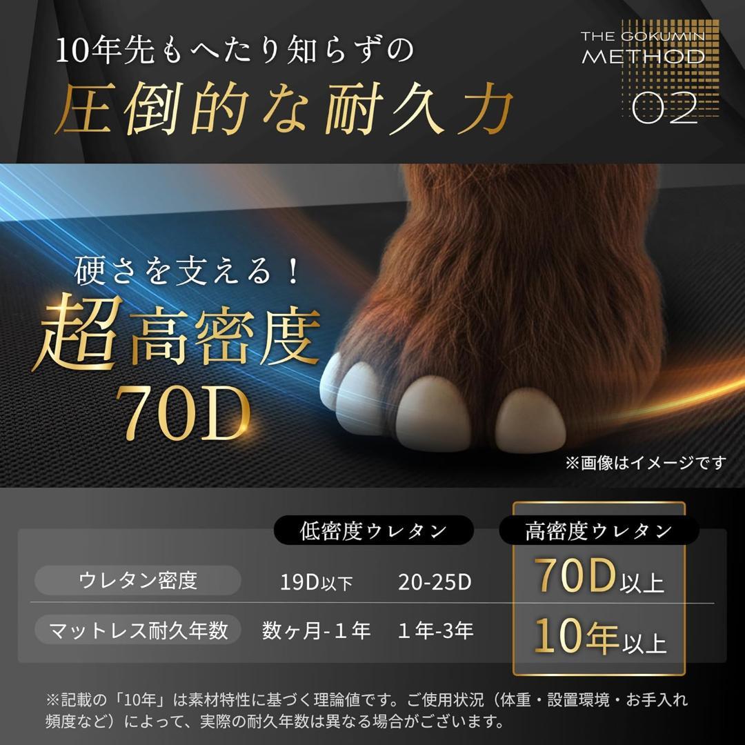 GOKUMIN マットレス 三つ折り 10cm シングル 硬め 高反発