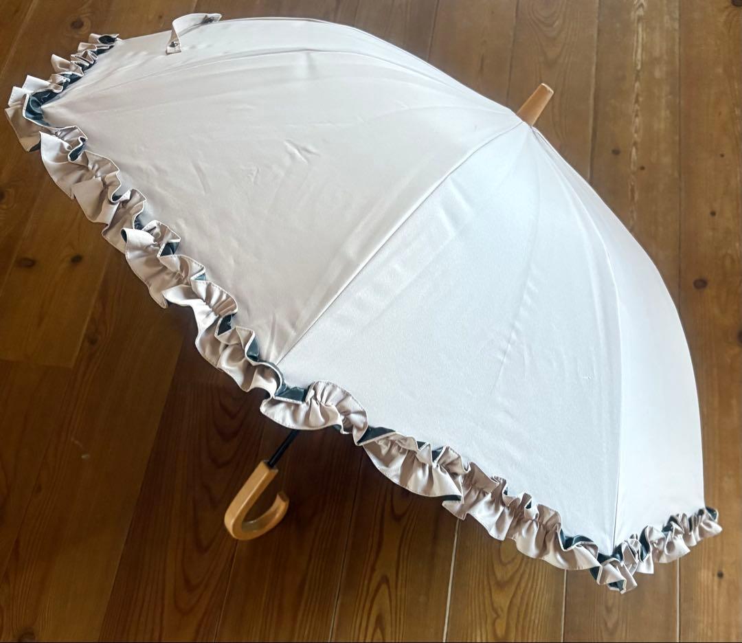 サンバリア100 フリル付き日傘 Sサイズ ピンク