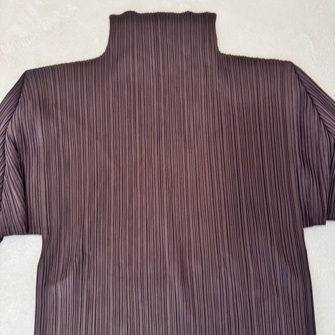 PLEATS PLEASE プリーツ　ブラウン　ハイネック　長袖　チュニック