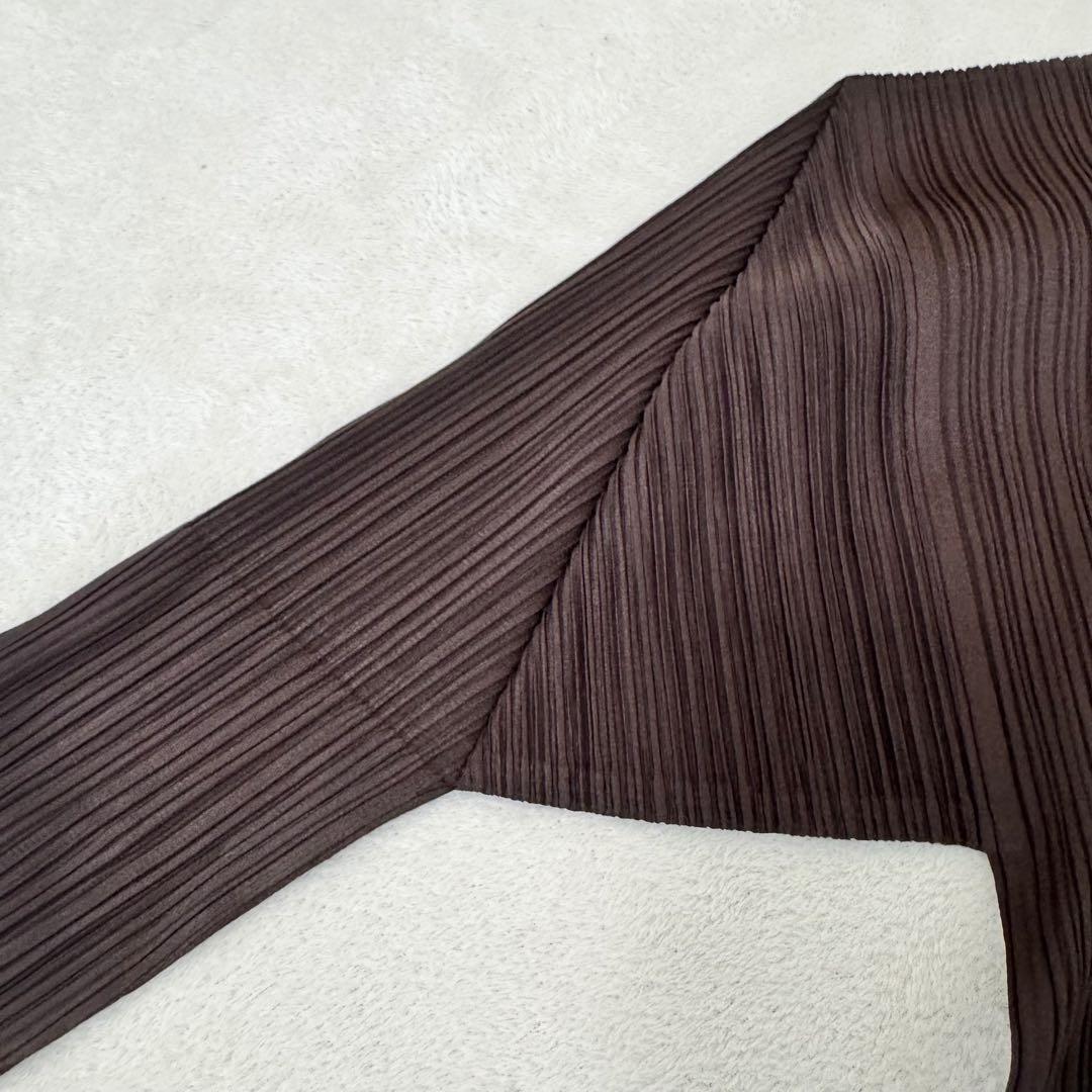 PLEATS PLEASE プリーツ　ブラウン　ハイネック　長袖　チュニック
