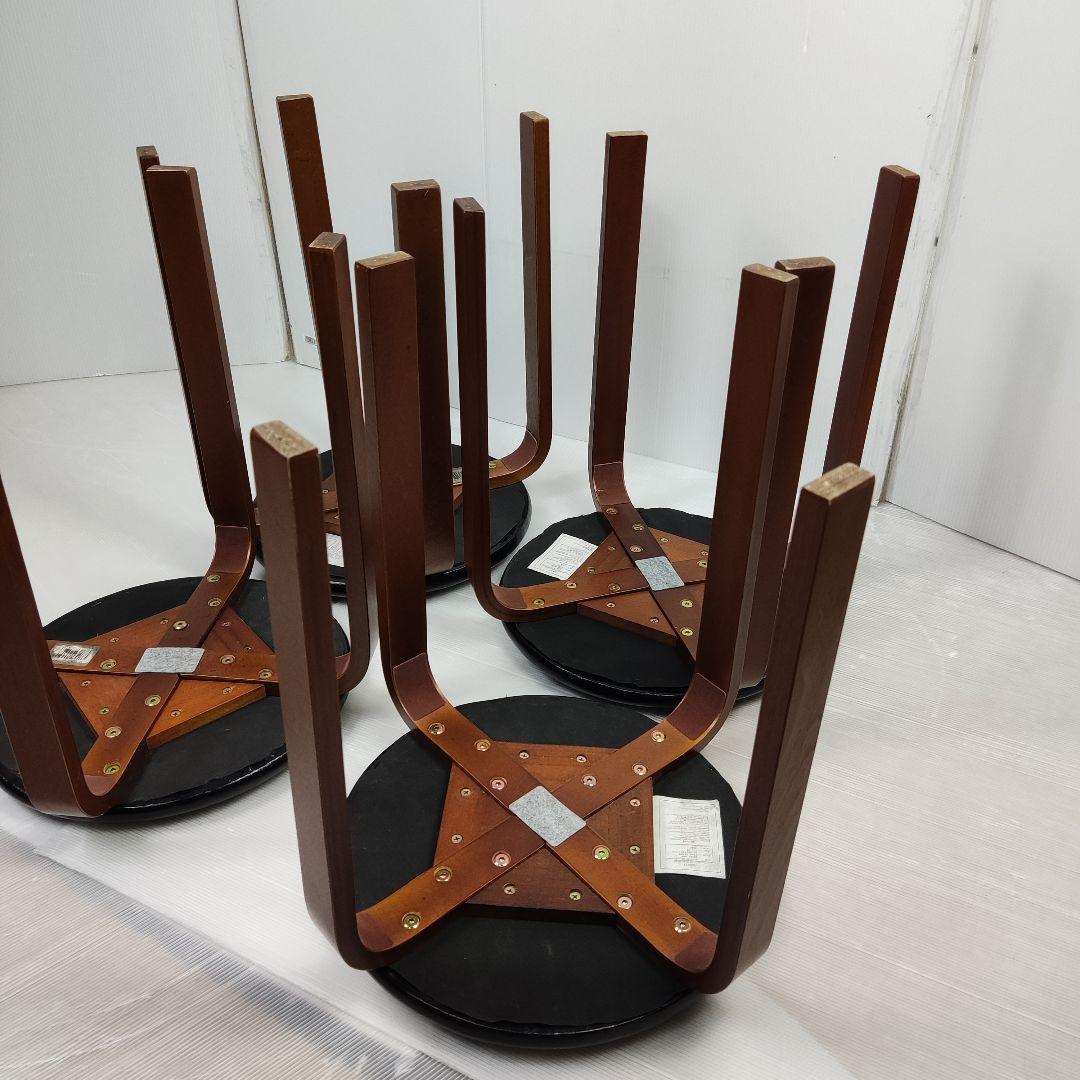 【数日セール】スツール　丸椅子　4脚セット　ブラック