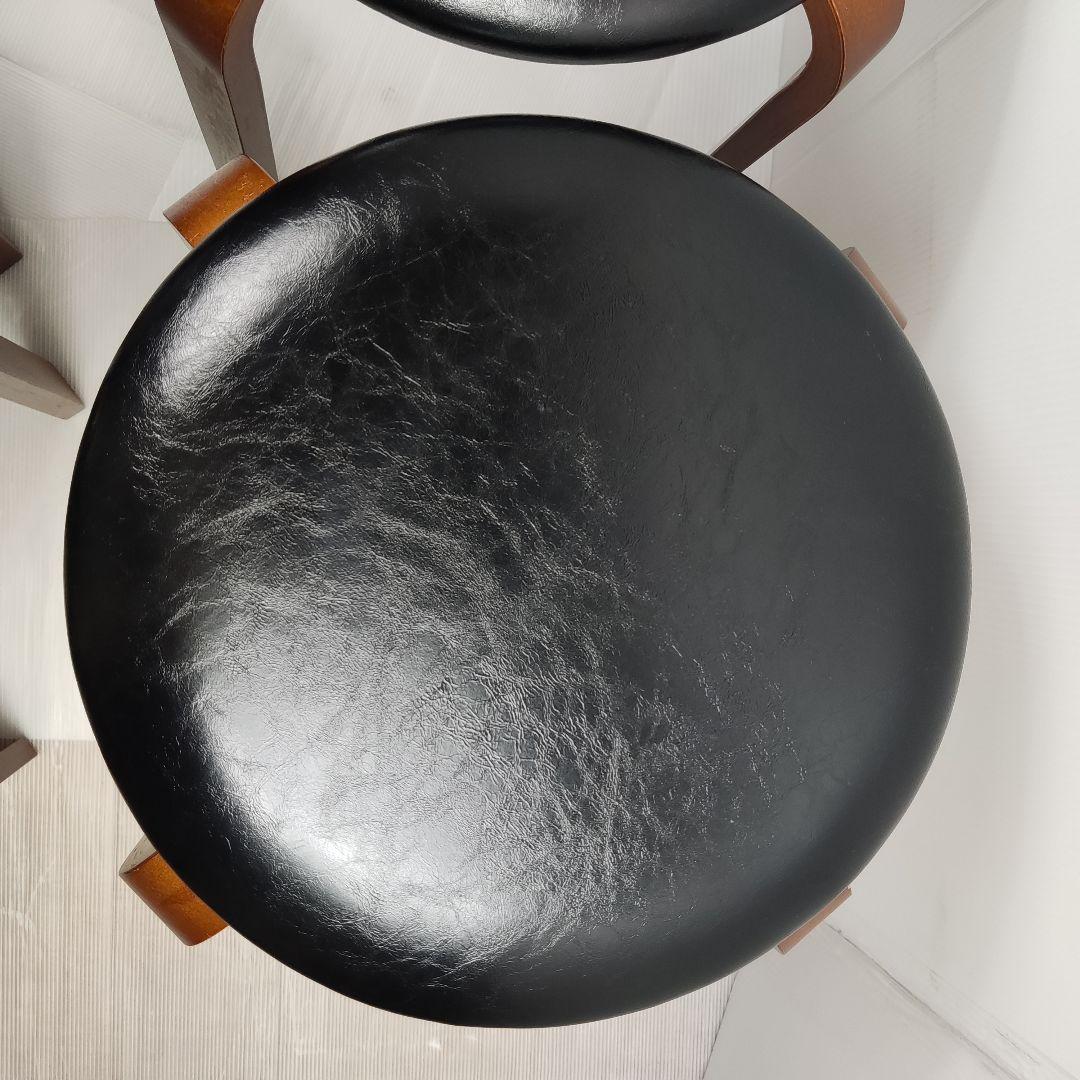 【数日セール】スツール　丸椅子　4脚セット　ブラック