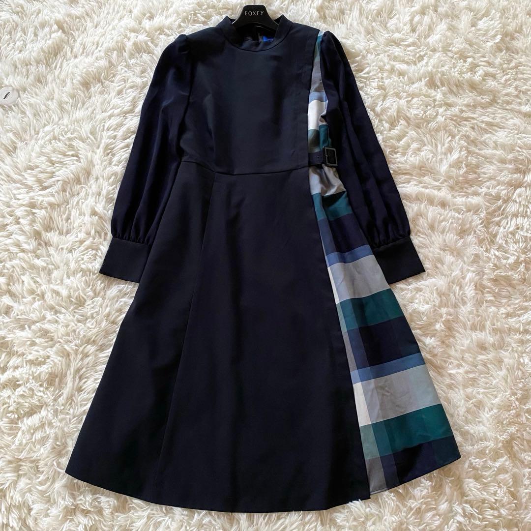 ブルーレーベルクレストブリッジ　ナチュラルドライポプリンドレス　ロングワンピース