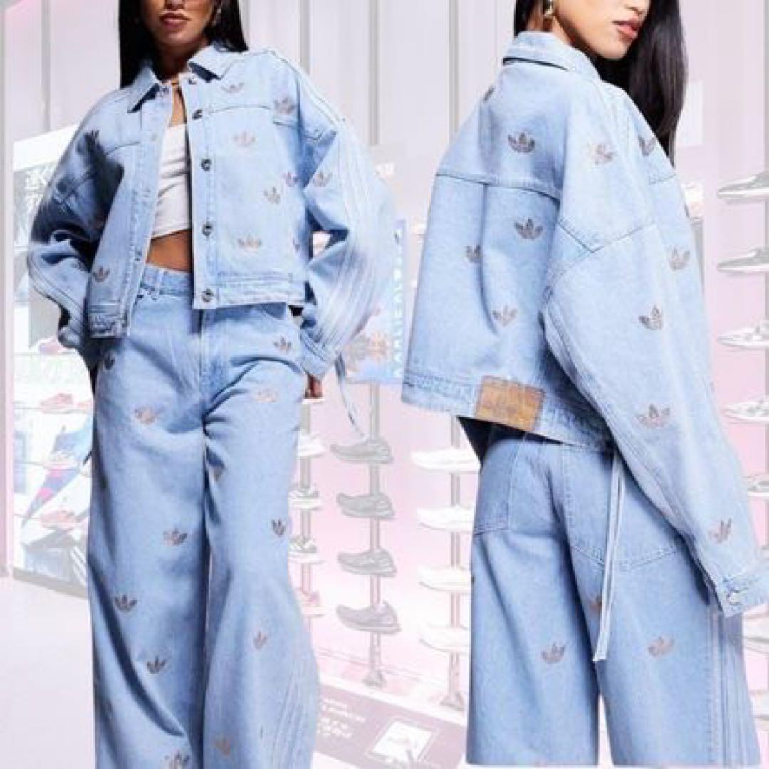 adidas Originals ラインストーン装飾デニムセットアップ