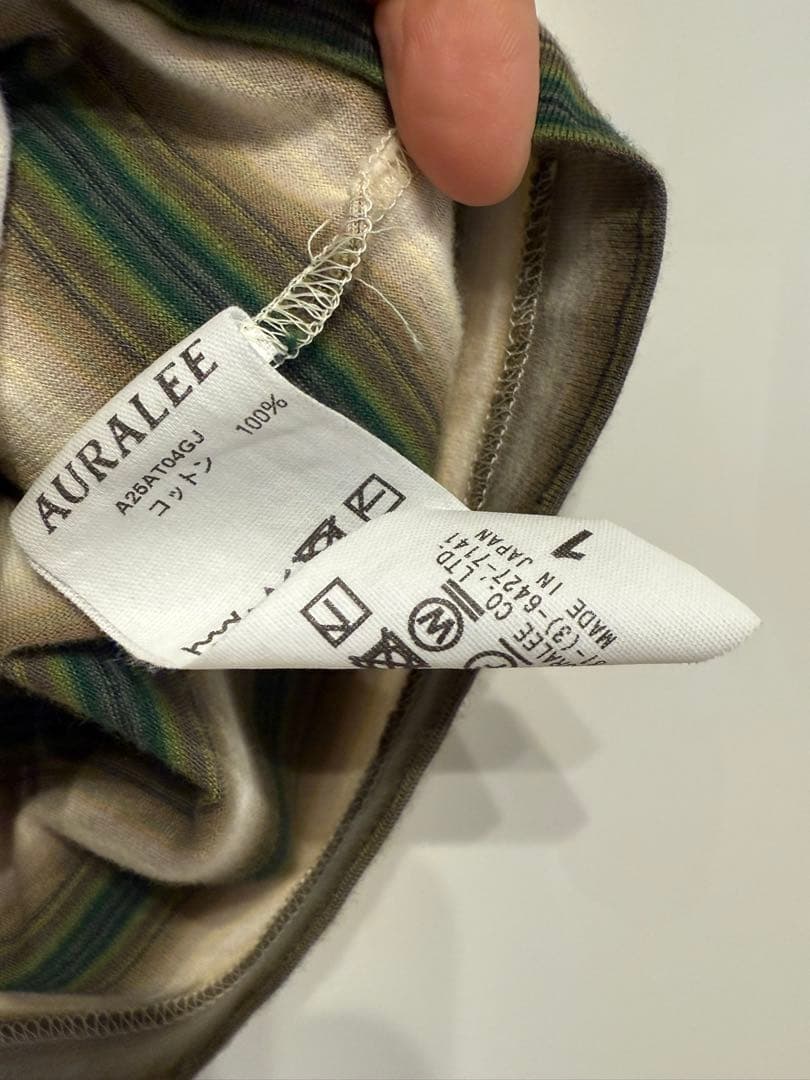 AURALEE ストライプ Tシャツ