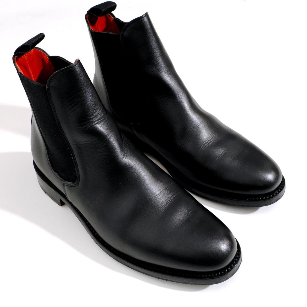 英国製 サンダース SANDERS サイドゴアブーツ チェルシーブーツ 黒