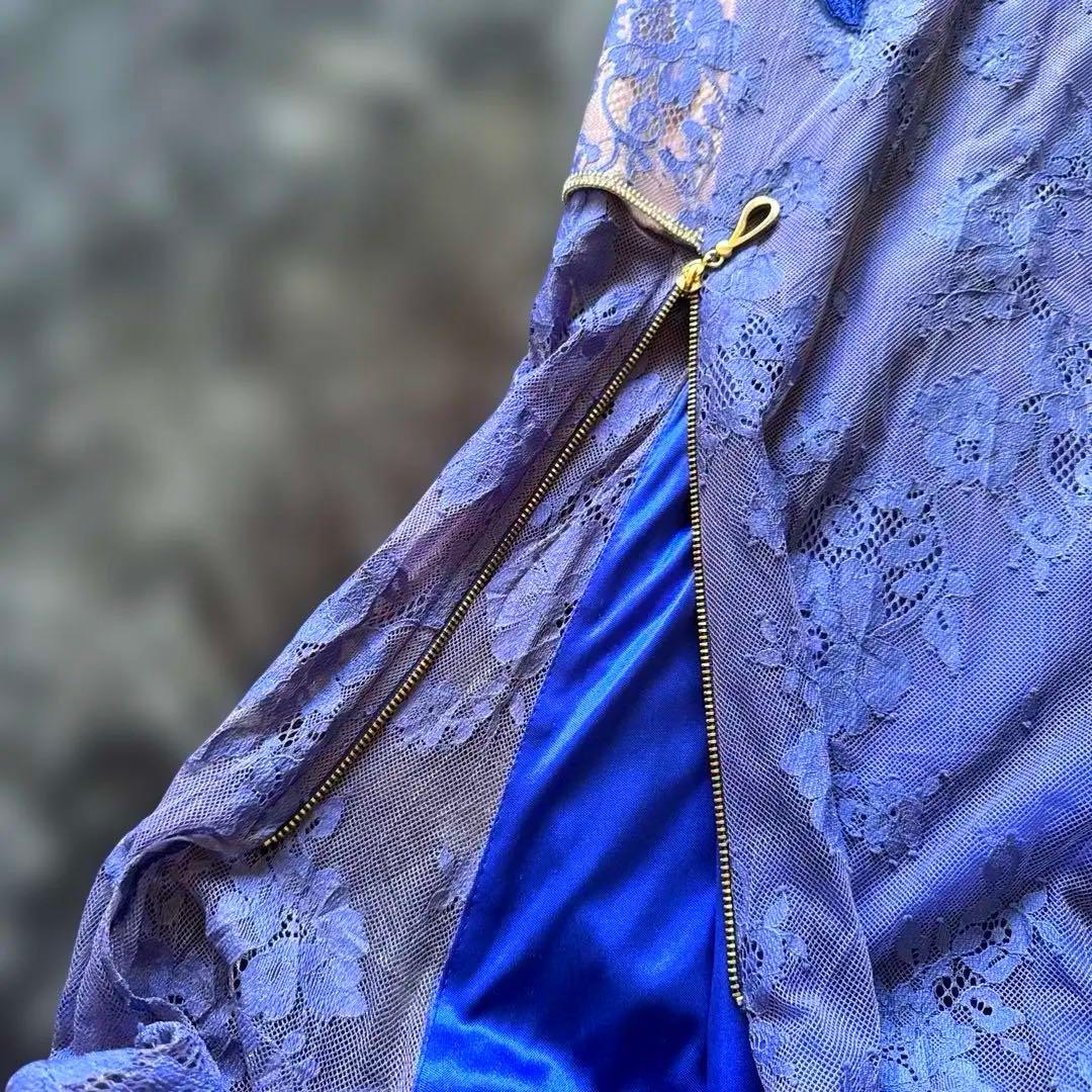 ジッパーロングキャバドレス