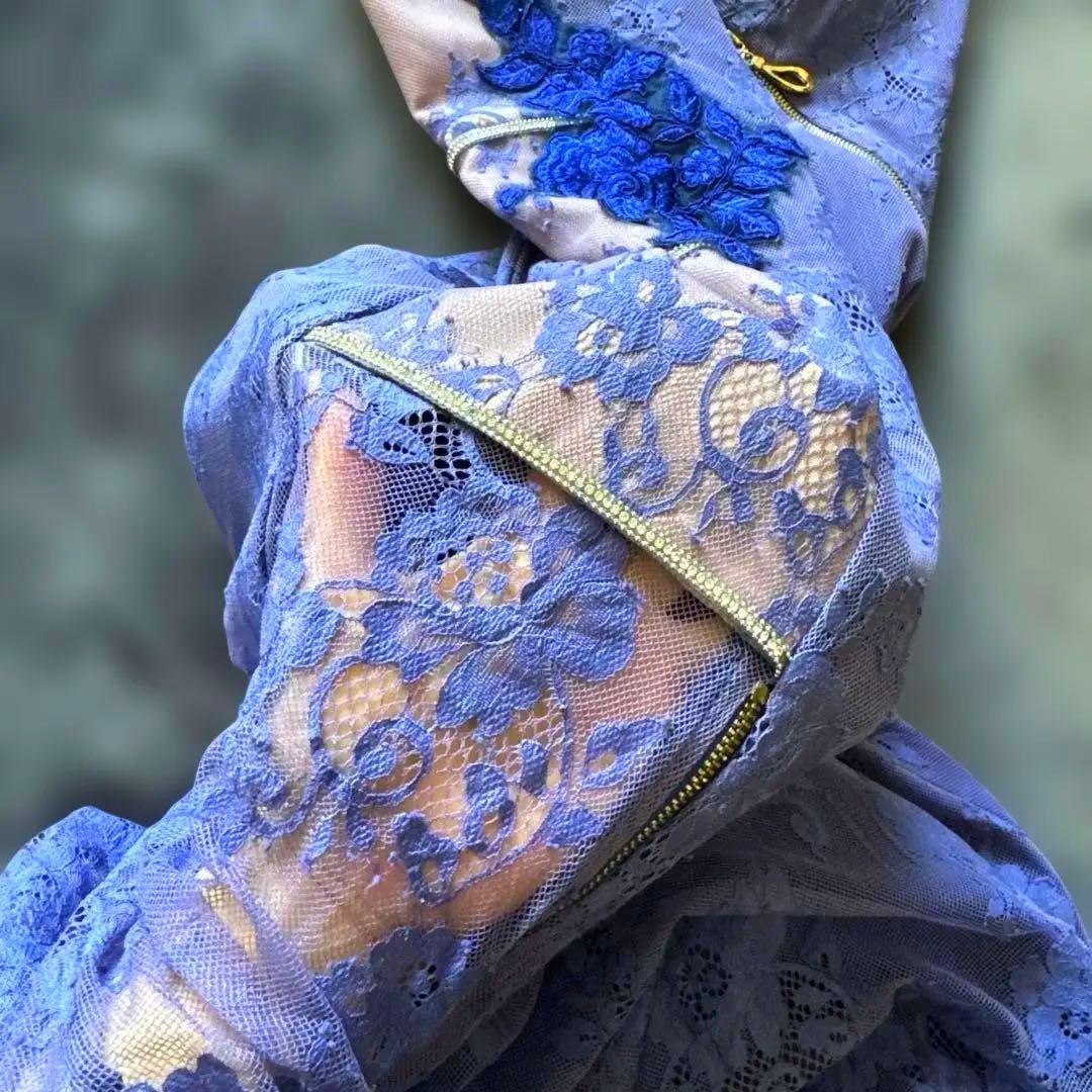 ジッパーロングキャバドレス