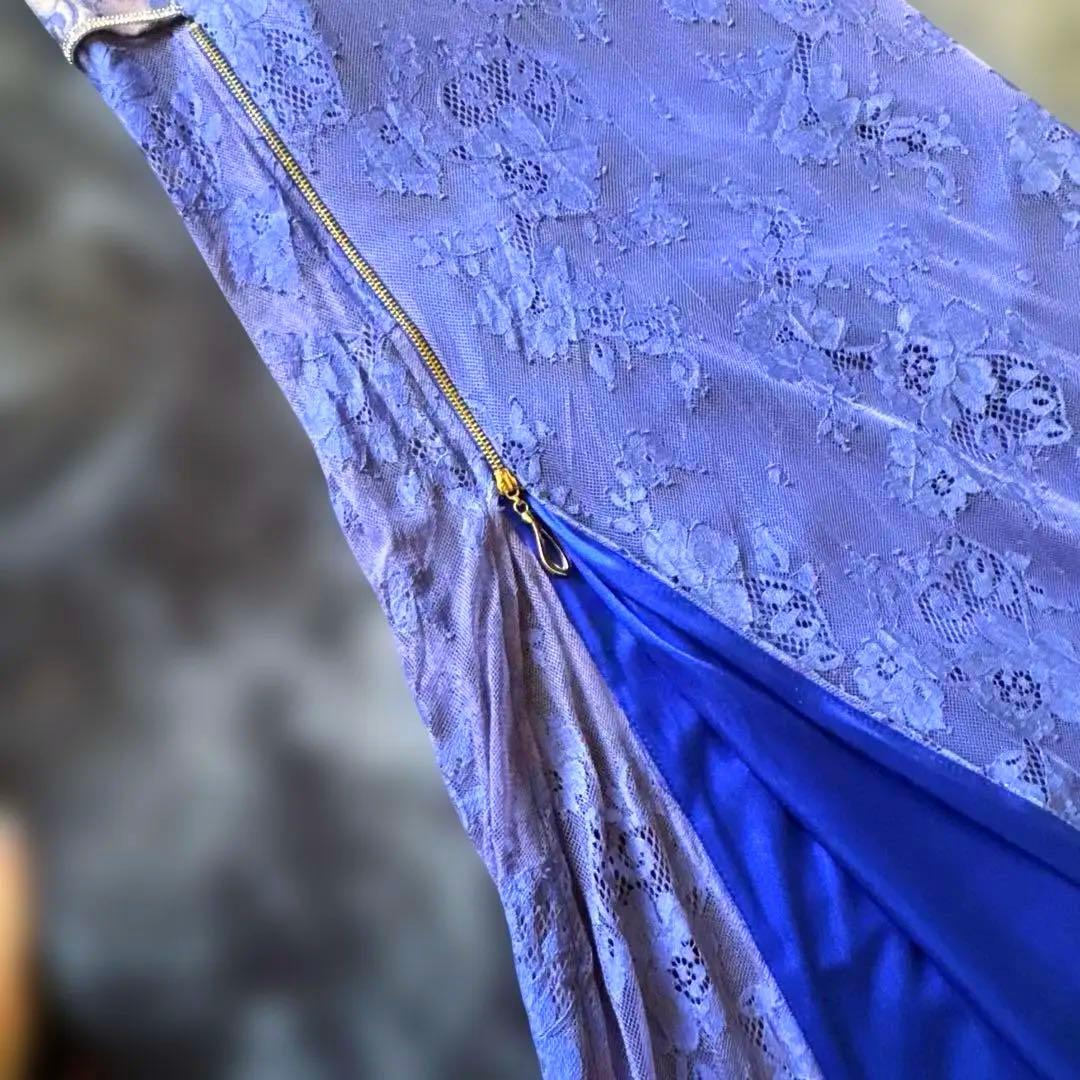 ジッパーロングキャバドレス