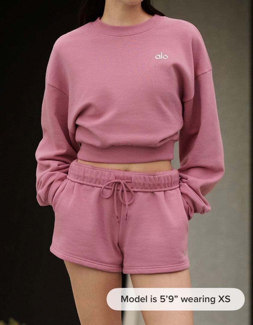 りんALO Cropped Accolade Crewneck ピンク S