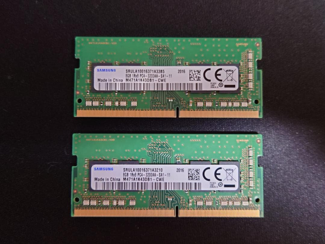 SAMSUNG DDR4-3200 8GBx2枚 ノートPC用