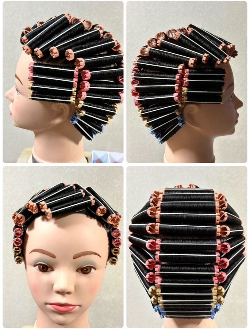 美容師国家試験用　ワインディング セット 黒バッグ付き