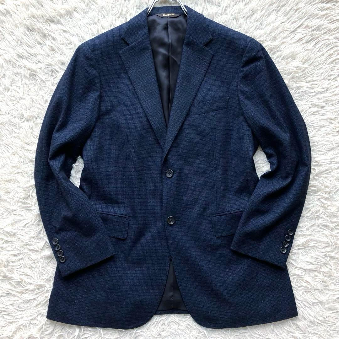 【現行 極美品 カシミヤシルク】ポールスチュアート　テーラードジャケット　L 紺